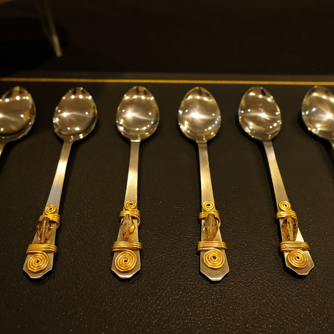 Amber Swarovski Dinner Spoons