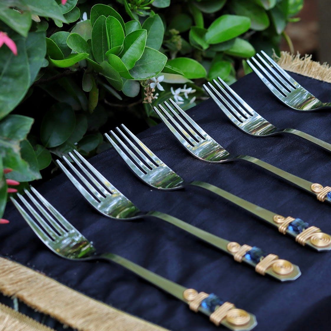 Blue Swarovski Dinner Forks