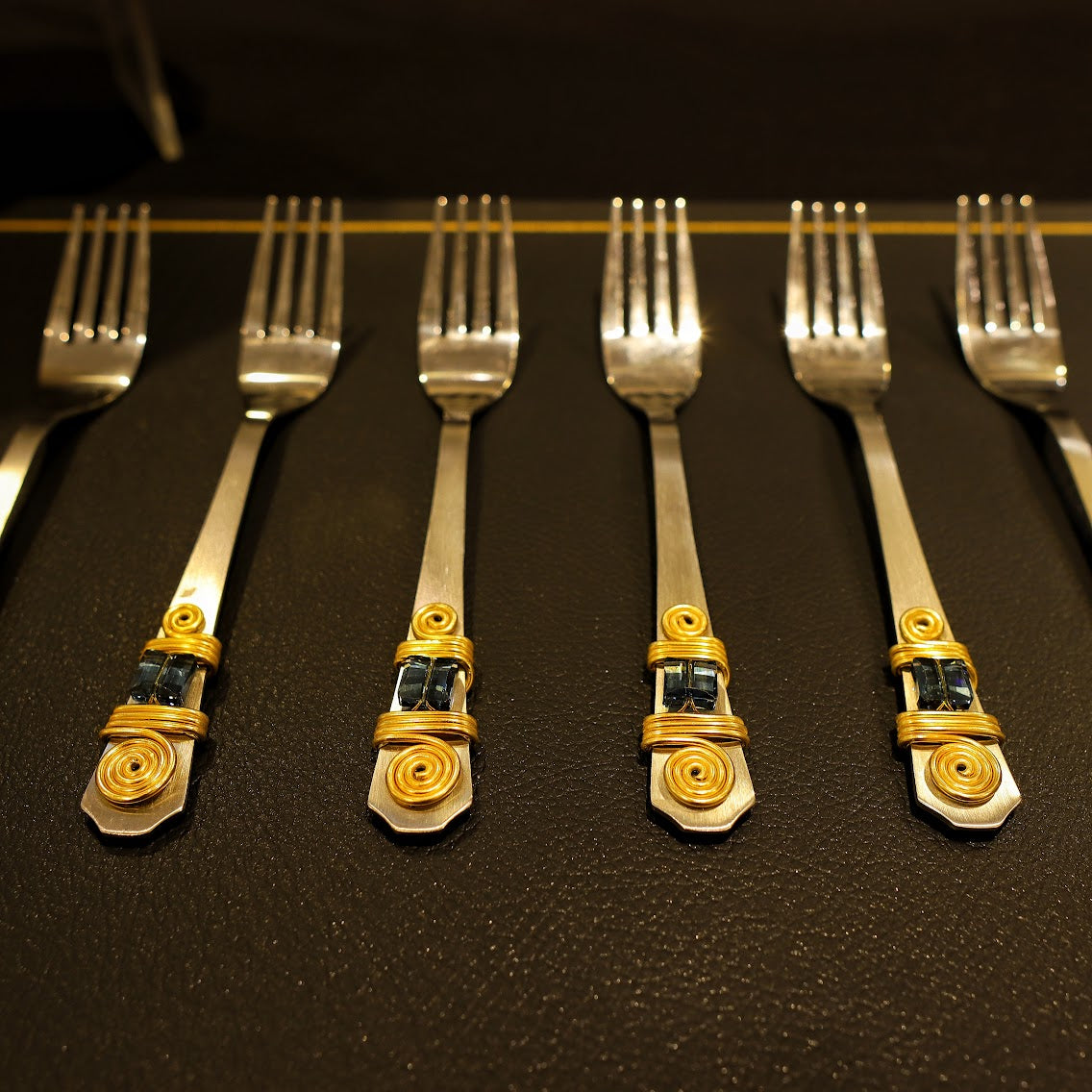 Blue Swarovski Dinner Forks